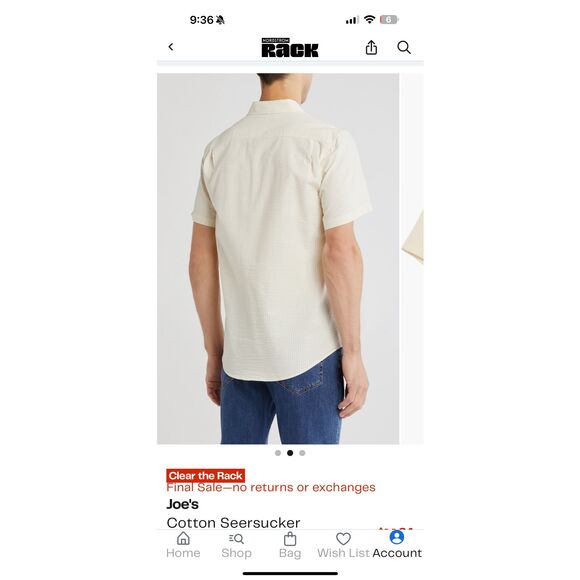 NWT Joe’s cotton short sleeves button up shirt in Ecru color. Size S - Picture 3 of 12